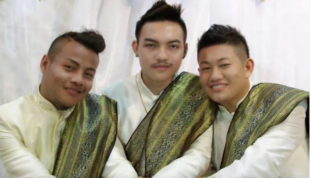 Drie Thaise mannen trouwen op Valentijnsdag
