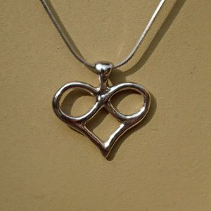 Sterling zilveren hanger met oneindigheidshartje (30mm)